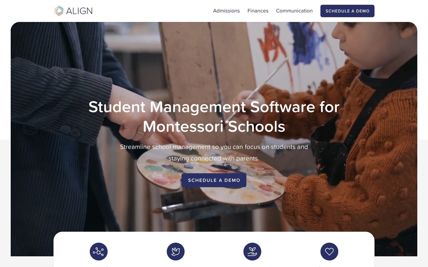Align school management platform homepage